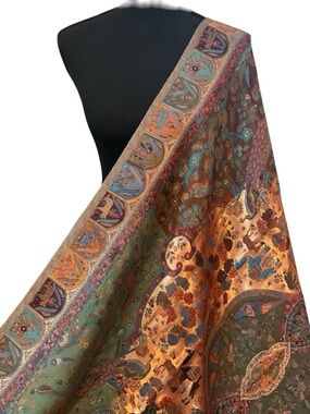 Mughal Design ,3 yard moonlight shawl, Pure kani shawl, Wedding Wrap,